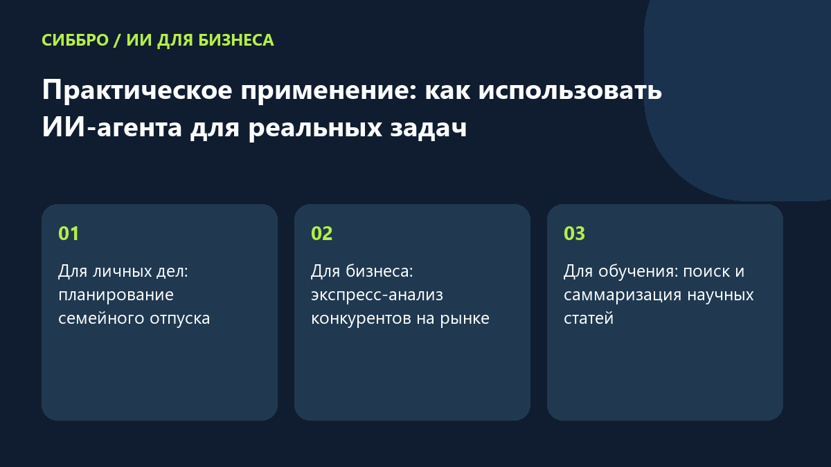 Практическое применение: как использовать ИИ-агента для реальных задач