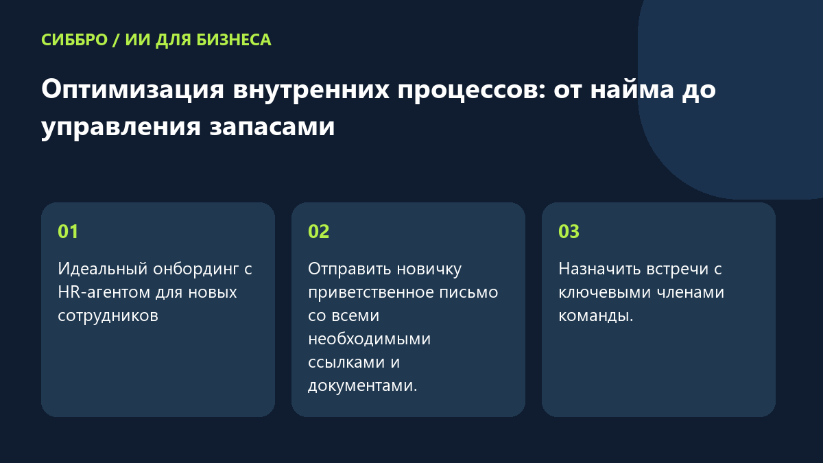 Оптимизация внутренних процессов: от найма до управления запасами