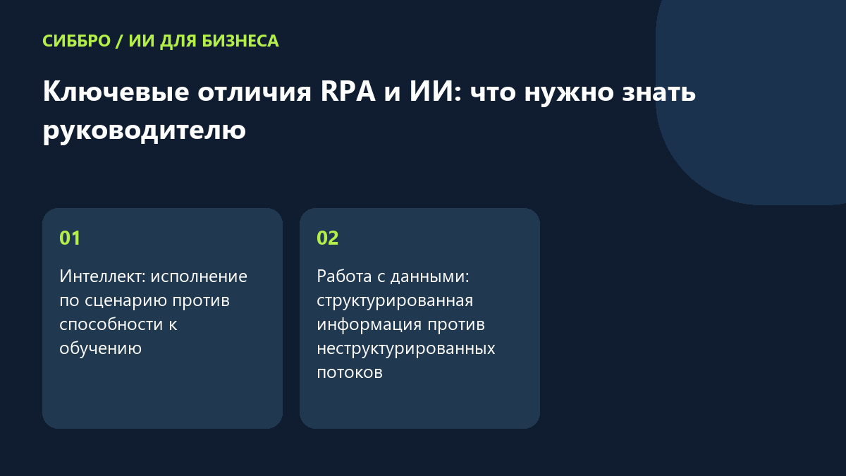 Ключевые отличия RPA и ИИ: что нужно знать руководителю