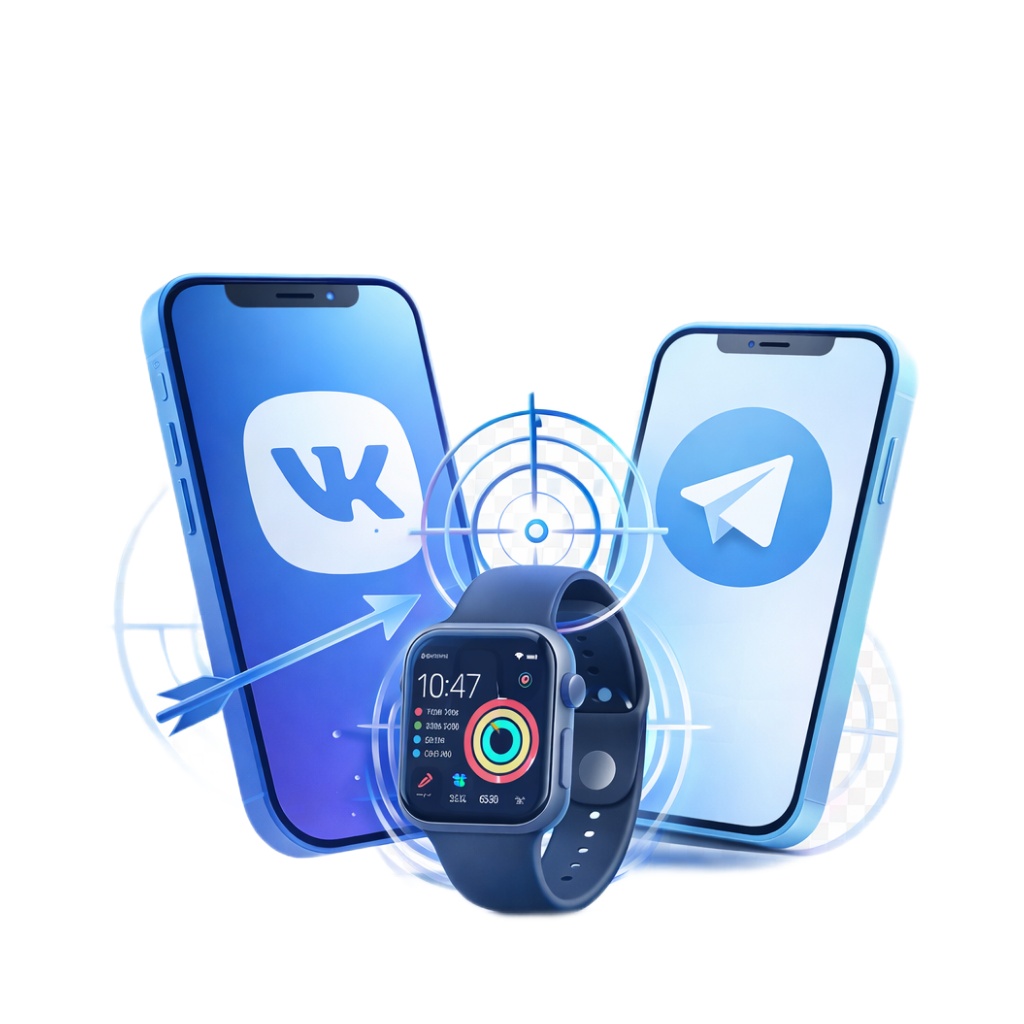 Таргетированная реклама ВКонтакте и Telegram Ads  для интернет магазина умных-часов