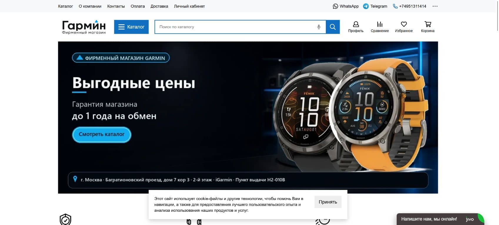 Главная страница специализированного магазина iGarmin