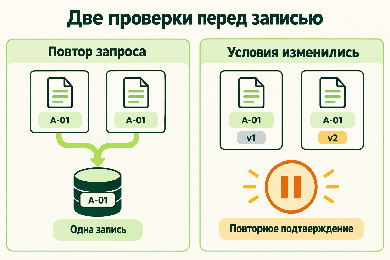 Защита от двойной записи и устаревших условий