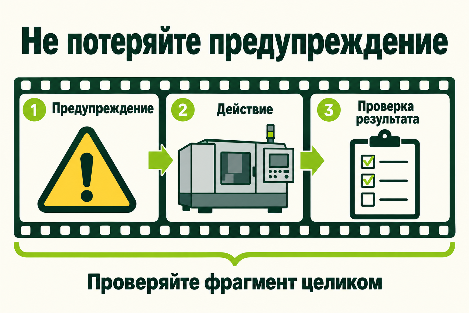 Проверка фрагмента вместе с предупреждением