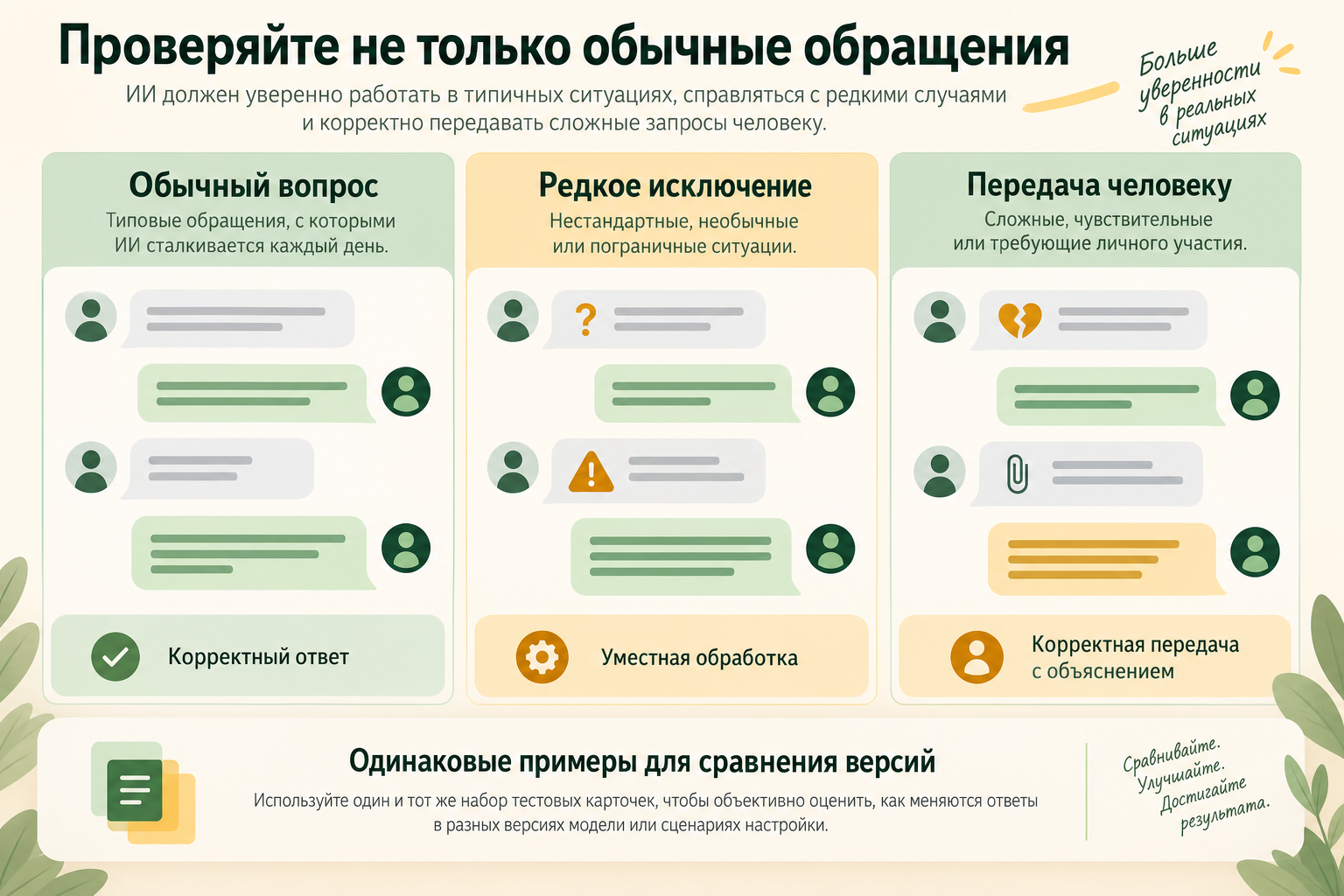 Контрольная подборка обычных и редких обращений