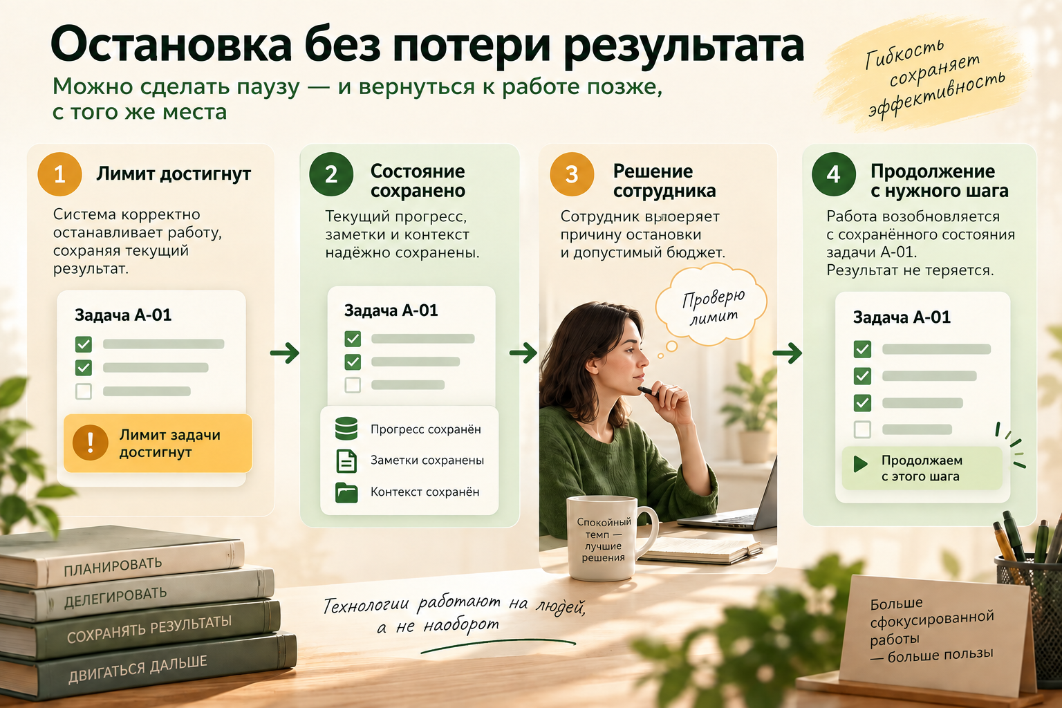 Остановка, сохранение состояния и восстановление